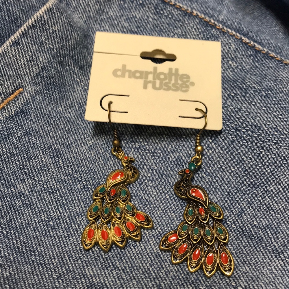 Peacock earrings